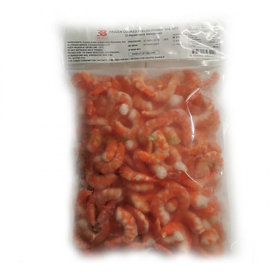 33 Brand Frozen Cooked Peeled Prawn Tail Off 800g