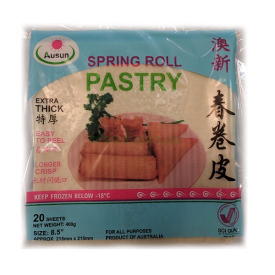 Ausun Spring Roll Pastry Size 8.5" 20 Sheets 320g