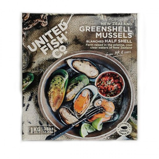 NZ Greenshell Mussel Half Shell Per Kg